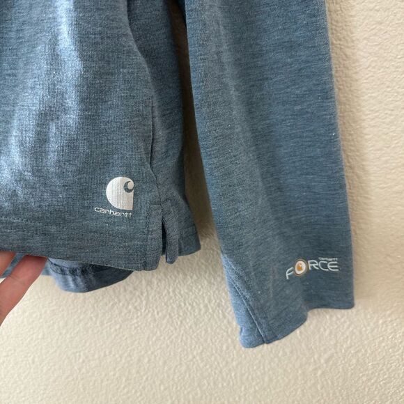 Carhartt Women’s Quarter Zip Pullover Slate Blue Casual Long Sleeve Size M - Picture 2 of 6